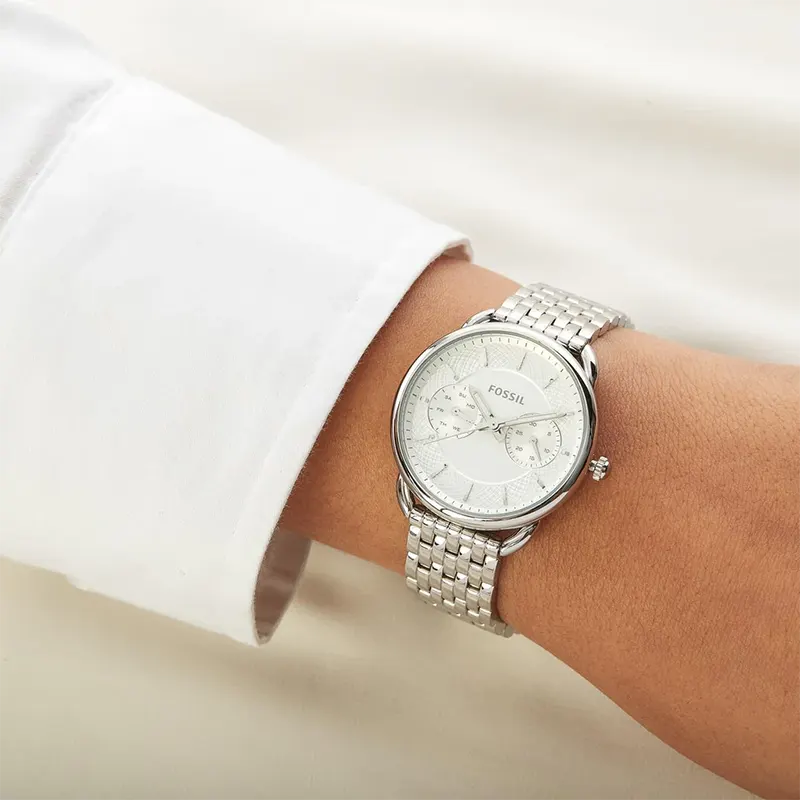 Fossil Tailor Multifunction Silver Dial Ladies Watch- ES3712